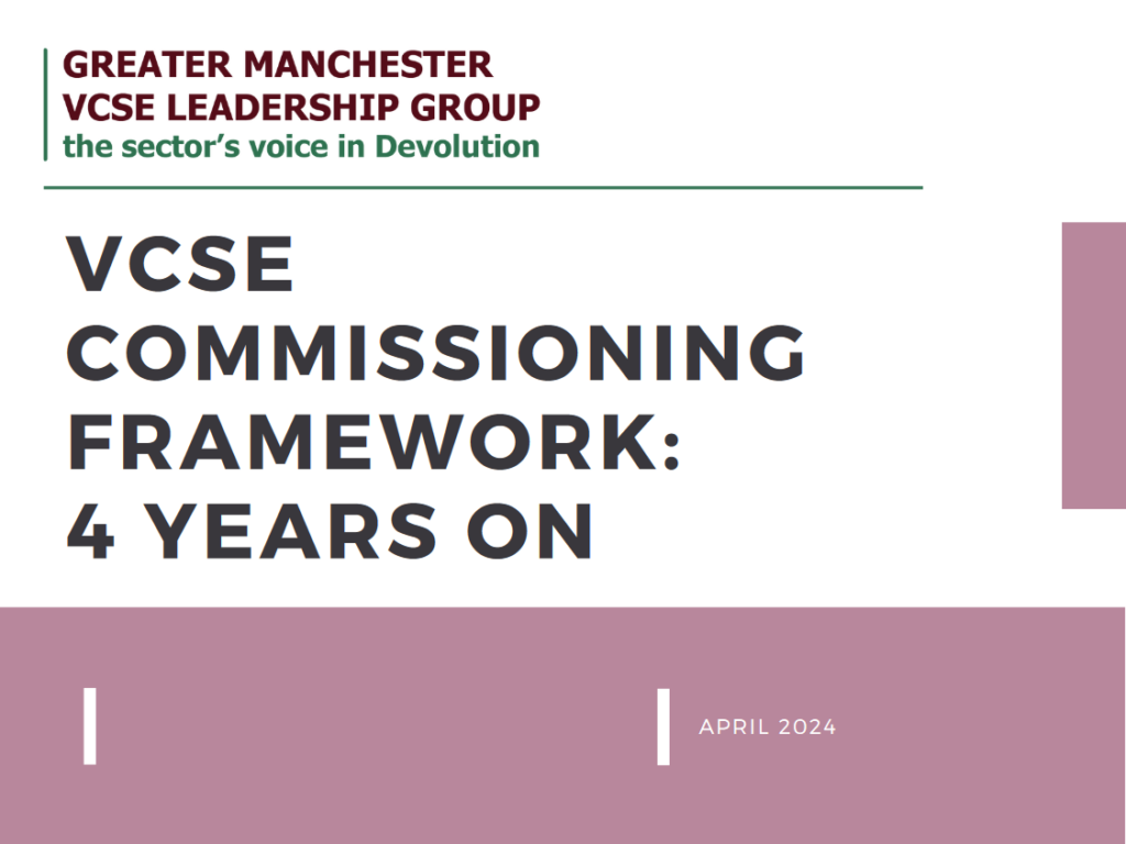 Title Page for the VCSE Commissioning Four Years On Report